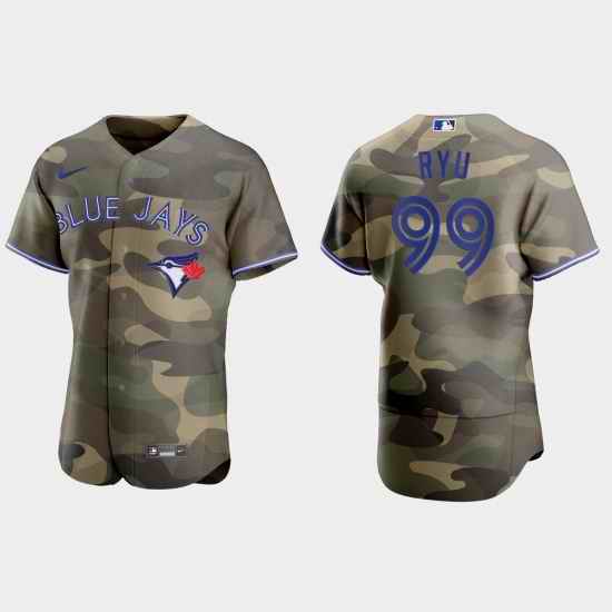 Toronto Blue Jays 99 Hyun Jin Ryu Men Nike 2021 Armed Forces Day Authentic MLB Jersey  Camo